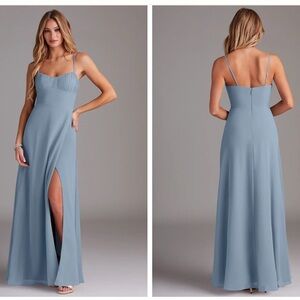 Azazie Breonna Bridesmaid Dress in Dusty Blue